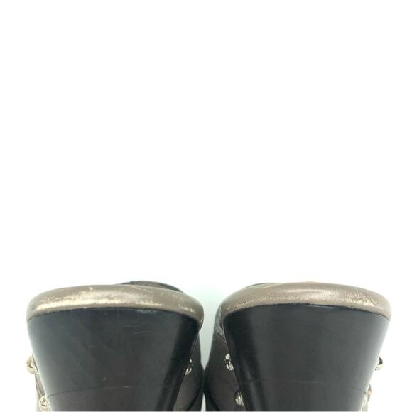 Gucci Hasler Horsebit GG Monogram Leather Platform Mule Clogs Sandals 36.5 - Picture 6 of 11